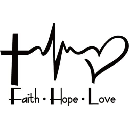 Customizable Colors Faith Hope Love Modeling Car Stickers PVC Cartoon Christian Bible Verse for Cars Window Body Decal Decor
