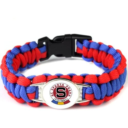 SPARTA PRAHA Football Paracord Bracelet 550 Rope Survival Braided Rope Escape Bracelet Sk Slavia Praha Czech Republic Bracelet