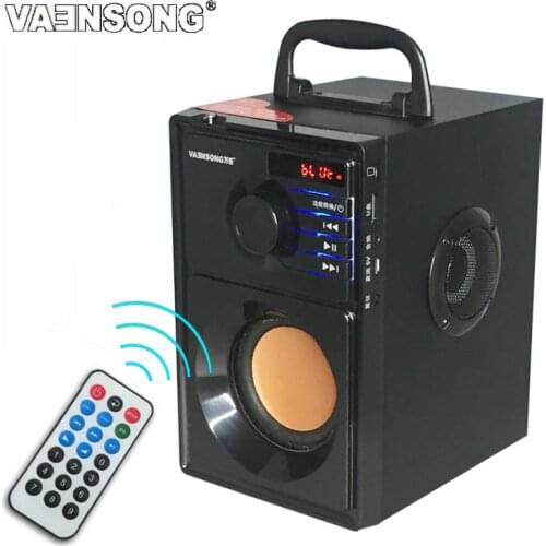 Stereo Wooden Subwoofer Bluetooth Speaker FM Radio Portable Speakers USB Disk Mp3 Play Super Bass Loudspeaker Computer Column