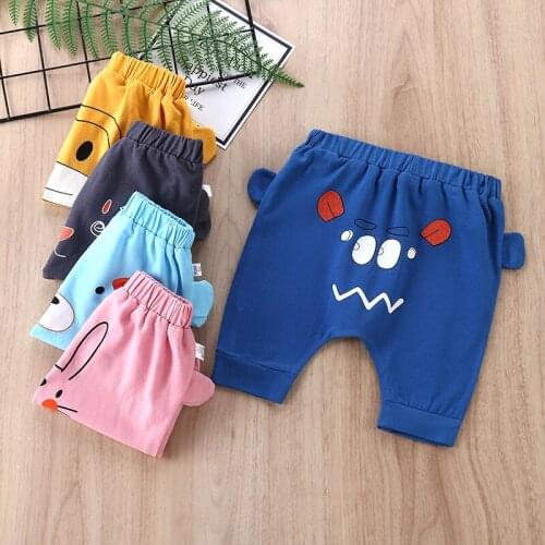 Summer Baby Pants Boys Girls Cartoon Capri PP Pants Cotton Trousers Infant Toddler Harem Knee Length Casual Pants 3d Ear DS19