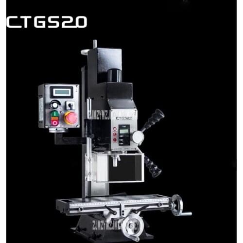 CTGS20 Household Micro-drilling And Milling Machine Small Bench Drill Vertical Drilling Milling Machine 600W Workbench 400x120mm