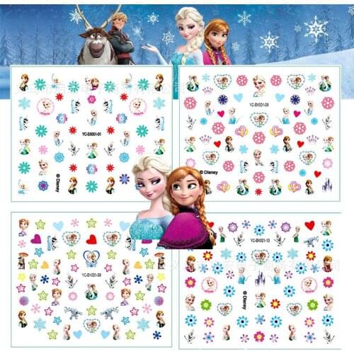 Disney Childrens Stickers Cartoon Nail Sticker Waterproof Princess Frozen Cartoon Environmental Baby Reward Sticker