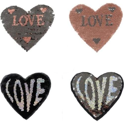 Reverse Sequin patch SEW ON Double Colors double designs Reversible Sequined Patches lentejuelas DIY decoration T-shirt