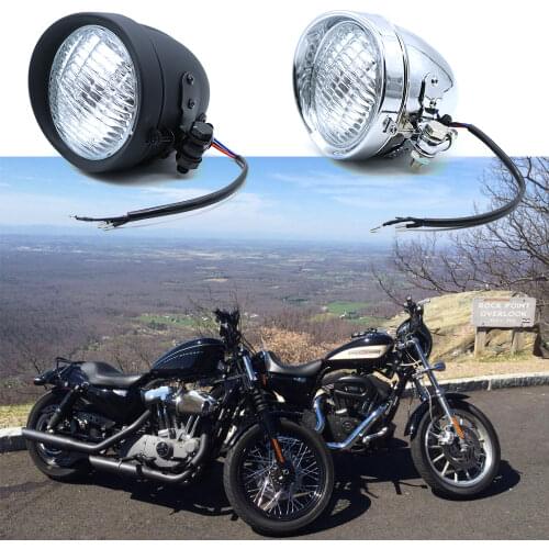 For Indian Scout Sportster XL883 12V High/Low Beam Softail Dyna Triump Cruiser Motorcycle Headlight Vintage Retro Bobber Chopper