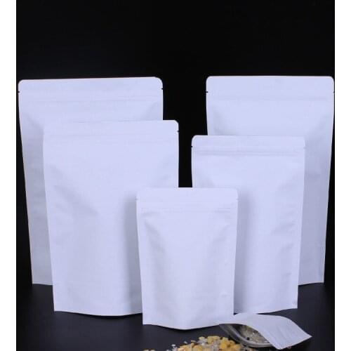 Ferimo 10pcs Stand up zip lock bag coffee candy food chocolates packaging storage bags kraft paper seal pouch kitchen supplies