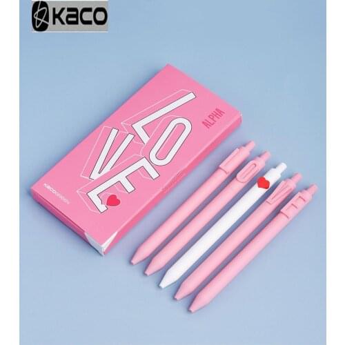Kaco LOVE Gel Pen 0.5MM Letter Press Sign Pens Kacogreen Black Blue Red Refill Romantic Creative Stationery for Office Students