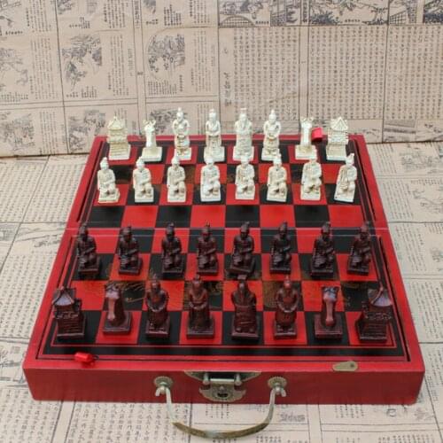 Chinese chess medium Terra Warriors pieces antique wooden folding chessboard three dimensional chess cartoon character chess
