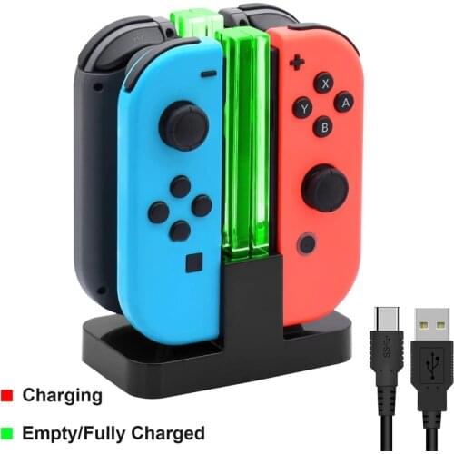 Nintend Switch 4 Controller Charger LED Indicator Charging Dock Station for Nitendo Switch Nintendoswitch NS Joy-con Accessories
