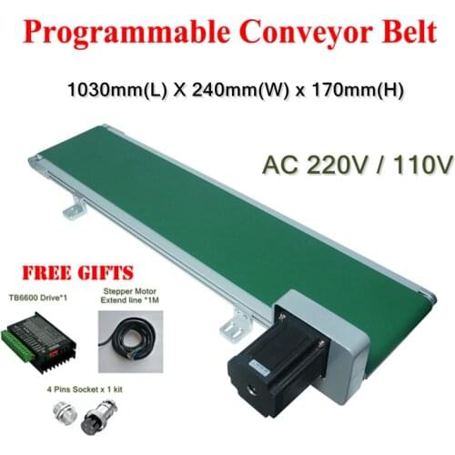 LY 1000mm Programmable Conveyor Belt 1M Stainless Steel Belt Conveyor for Liquid Filler Spurt Code Printer Marking Machine