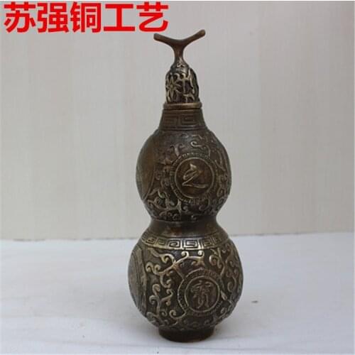 A copper gourd talisman great treasure gourd gourd copper lid gossip Home Furnishing ornamentsroom Art Statue