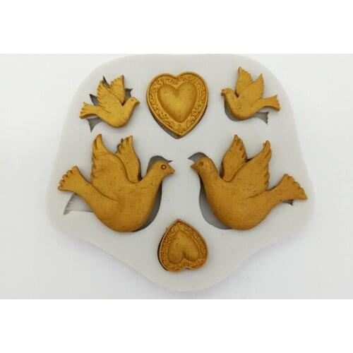 Minsunbak Peace Dove Sunbird Silicone Mould Love Fondant Mold Cake Decorating Tool Chocolate Gumpaste Mould