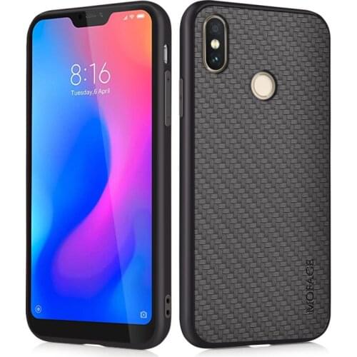 Fashion case For Xiaomi Mi 6X Mi6X Solid Color Funda Capa Soft Edge Phone Bag PU Leather Straw mat pattern Back Cover