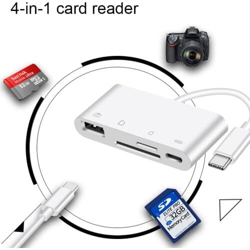 Type-C Multi Adapter for PD Charging USB Connector SD TF CF Card Reader for Laptop HUAWEI Xiaomi Type C USB Card Reader Cable