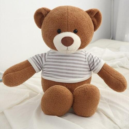 Soft bear with clothes plush doll kids toys 2018 childrens gift toys for children cute carton figure feather cotton baby toy