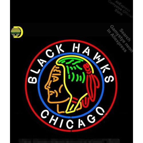 Chicago Black Haw Neon Sign neon bulb Sign Real Glass Tube neon lights Recreation club Pub Iconic Sign Neon Signs For Home beer