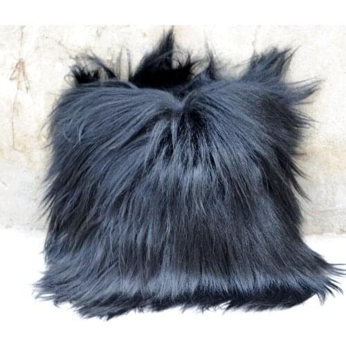 CX-D-91 New Desings Home Genuine Black Goat Fur Wholesale Cushion Covers Pillowcases
