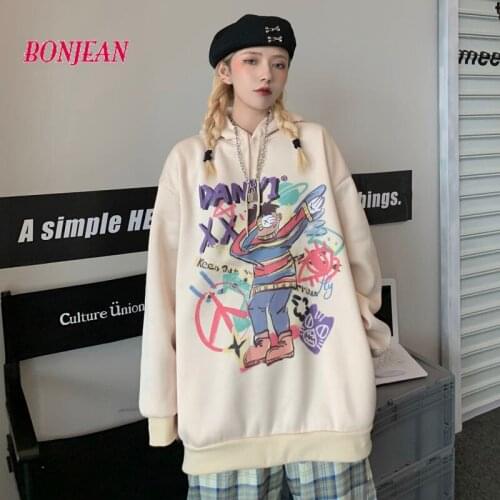 Couple Clothes Harajuku Hoodies 2020 New Winter Korean Loose Oversized Hooded Ins Streetwear Pullover Women Sweatshirts