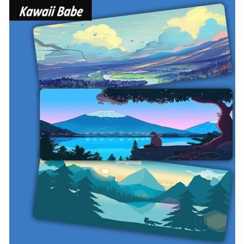 Scenery Large Writing Desk Mats Laptop Mouse Mat Kawaii Mouse Pad Cute Mousepad Gaming Deskpad for Office Home Gamer 80x30cm