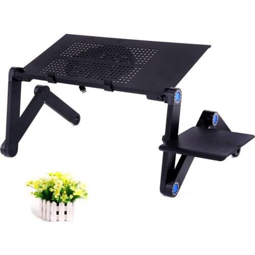 Adjustable Aluminum Laptop Desk Ergonomic Portable Lapdesk Tray PC Table Stand Notebook Table Desk Stand With Mouse Pad