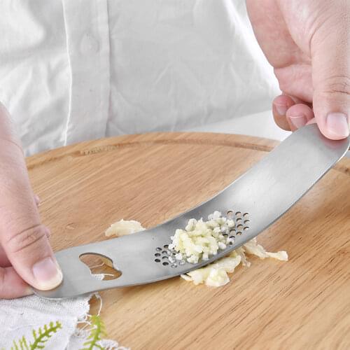 Stainless Steel Garlic Press Rocker with Bottle Opener Crusher Mincer Garlic Crusher Chopper Squeezer Slicer Dishwasher Safe