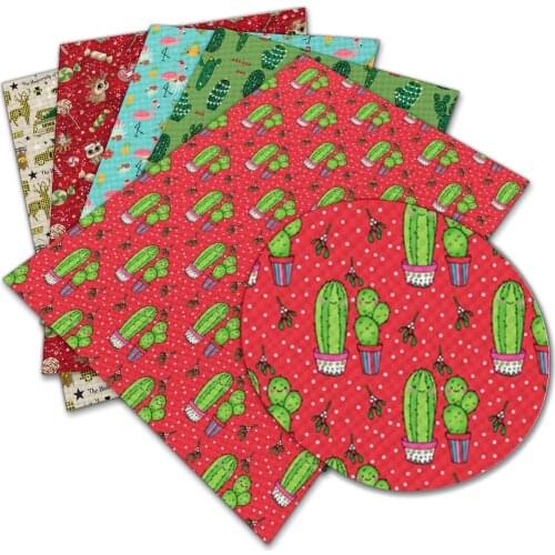 Christmas Faux Synthetic Leather Fabric Different Size Bowknot Leather Crafts DIY Sewing Bowknot Material