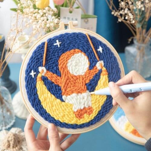 Nights Series Embroidery Material Package Creative Scenic Poking Embroidery Kit DIY Handmade Needle Poked Embroidered Supplies