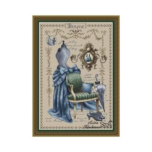 Blue Tailor Shop Counted Cross Stitch 11CT 14CT 18CT DIY Chinese Cross Stitch Kits Embroidery Needlework Sets