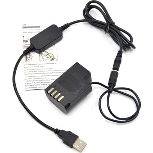Power Bank 5V USB cable adapter + BLF19E fake battery DCC12 DC Coupler for Lumix DMC-GH3 DMC-GH4 DMC-GH5 DMC-GH5s GH3 GH4