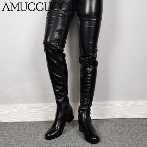 2020 New Plus Big Size 36-52 Black Zip Fashion Sexy Thigh High Over The Knee Autumn Female Winter Female Lady Women Boot X2017