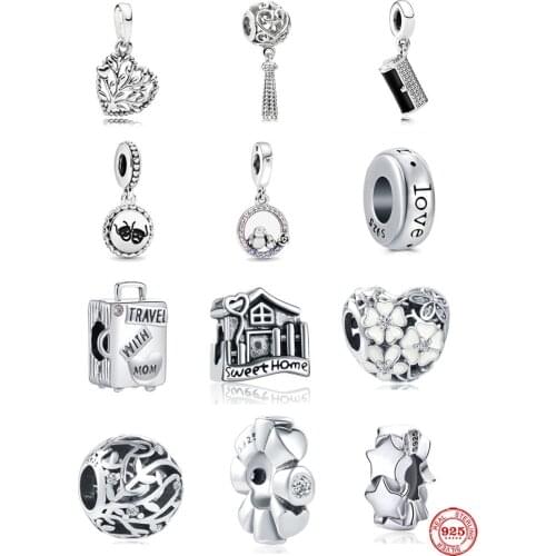 Hot Sale 100% Real 925 Sterling Silver love spacer diy Charm Fit Original Pandora Bracelet Making Fashion DIY Jewelry For Women