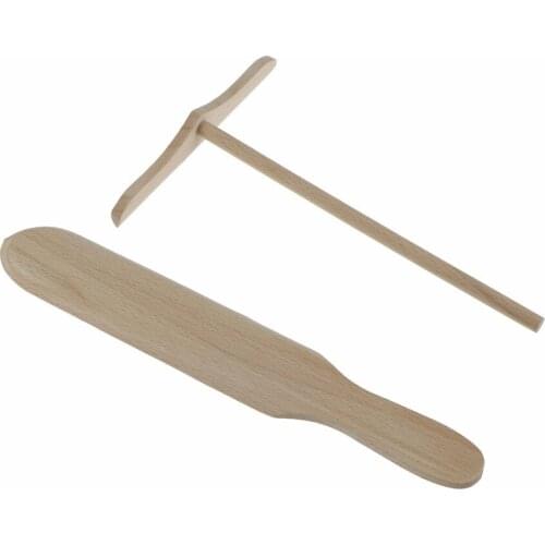 1PCS Practical Wooden Pancake Spreader Crepe Tortilla Rake Batter Spreading Kitchen Utensil Pie Tools