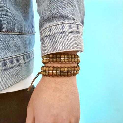 1PC Simple Ethnic Wind Natural Handmade Male Jewelry Woven Multiple Loops of Diy Rope Boudoyerie Female Bracelet Drop shipping