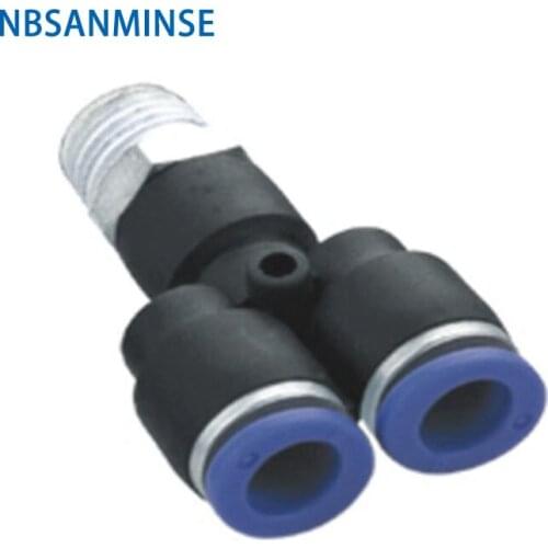 10Pcs/lot PWT Male Y Connector Plastic Air Fitting M5 1/8 1/4 3/8 1/2 For Pneumatic PU PA Tube NBSANMINSE