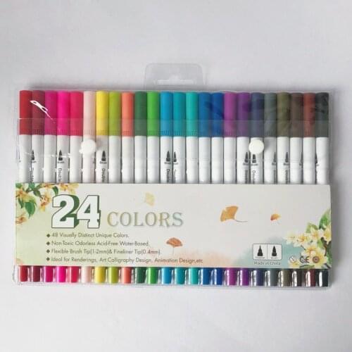 120 Colors Water Based Art Pens Set Fineliner Felt Tip Pens Washable Watercolor Pens For Drawing Painting Markers Calligraphy