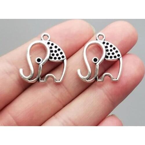 20pcs/lot--23x22mm, Antique silver plated elephant charms,DIY supplies,Jewelry accessories