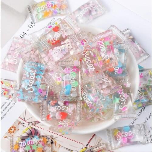 20Pcs Mixed Colors Simulation Candy Flatback Planar Resin Cabochon DIY Craft Supplies Phone Decor Material Hair Accessories