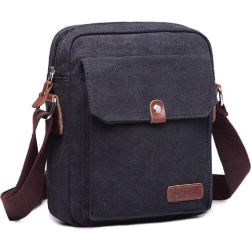 2019 New Fashion Trend Simple Pack For Men Solid Canvas Messenger Satchel Bags Buckle Casual Portable Shoulder Bag Korean