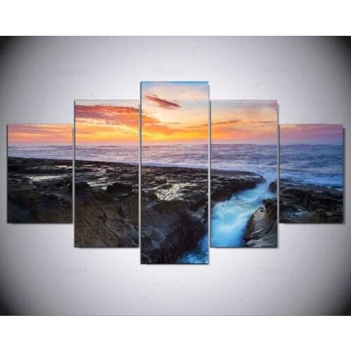 5 panel Modern Marine nature hd Art print canvas art wall framed paintings for living room wall picture ny-1436