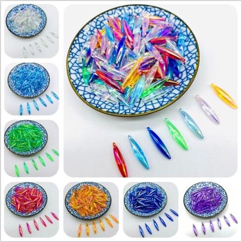 50pcs/Lot 25mm Pendant Shape Tube Beads Acrylic Spacer Beads For Jewelry Making DIY Charms Earring Necklace Bracelet Accessories