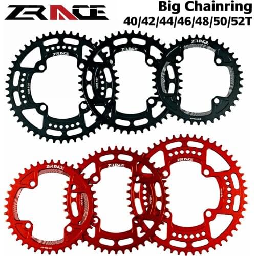 ZRACE Bicycle Chianring CNC Chain Wheel 104BCD 40T 42T 46T 52T Red Narrow Width Tooth for MTB Gravel Road Bicycle Chainwheel