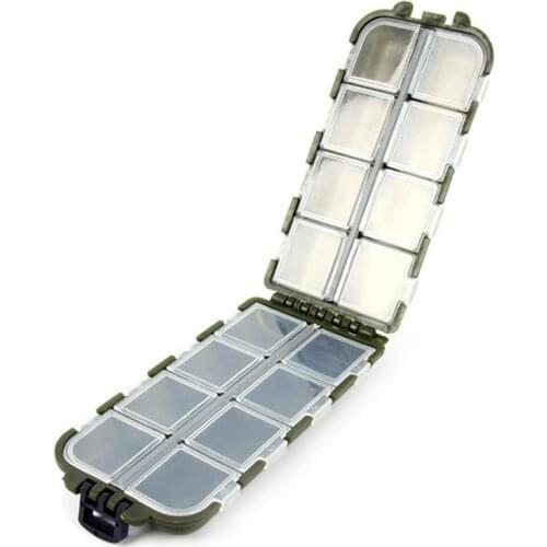 Fishing Accessories Box Case Fish Lure Bait Fishsooks Tackle Storage Box 16 Grids Fishing Gear Box 13.4*6.4*3cm