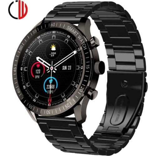 CZJW New Smart Watch Men Full Touch Screen Custom Dial Smartwatch For Android IOS Sports Fitness Tracker Waterproof Steel Strap
