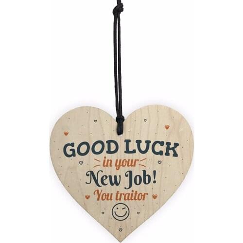 Good Luck Wooden Heart Sign Boss Friend Leaving Sign For Colleagues Teacher New Jo Hearts Present Christmas Home DIY Decorations