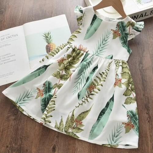 Children Casual A-Line Floral Print Princess Dresses Baby Kids Girls Bohemia Beach Dress Outfits Vestidos For 3 4 5 6 7 Years