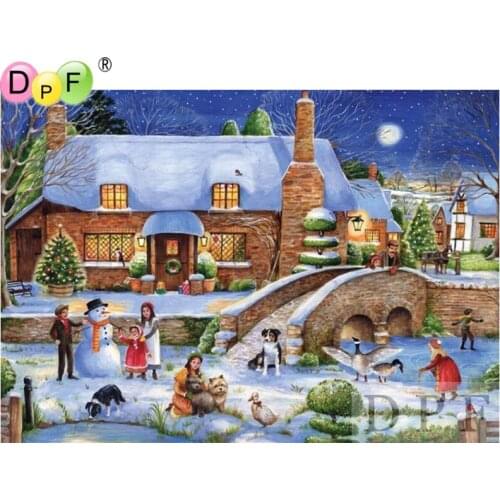 DPF Diamond Mosaic Embroidery Festive atmosphere Diamond Painting Cross Stitch rhineston Square Sets Unfinished Decor picture