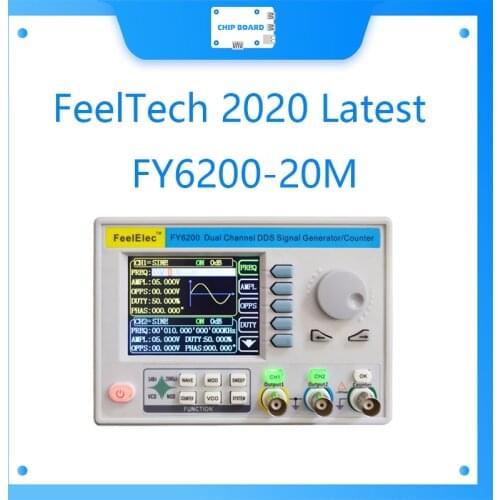 FeelTech 2019 Latest FY6200-20M dual channel function Arbitrary Waveform DDS signal generator