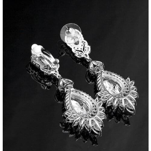 Fine Jewelry Accessories Drop Earrings Luxe Zircon White Top Quality Wedding Patty Femme Bijoux Earrings for Women