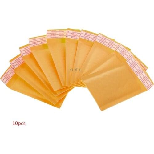 10 Pcs Kraft Bubble Mailers Yellow Padded Mailing Bags Paper Shipping Envelopes