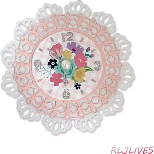 Circle Clock BackgroundMetal Cutting Dies DIY Scrapbooking Card Stencil Paper Craft Handmade Album Handbook Decoration