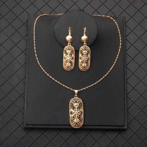 Fashion Bride copper Necklace Set Europe And America Wedding Jewelry Party Dress Earrings Jewelry